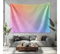 Tapiz de Pared 200x150cm Colores Del Arco Iris 3D Decoracion Pared Dormitorio, Psicodélico Tapiz Arte para Pared de Hogar, ImpresióN de CorazóN de Amor Pintada a Mano Tapices Decorativo para Salon