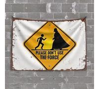 Tapiz de pared con texto en inglés "Please Don't Use The Force: A Warning Sign", tapiz para decoración de cueva de hombre y accesorios (75 x 100 cm)
