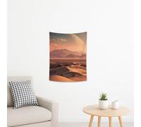 Tapiz de pared cósmico del desierto, tapiz estético de paisaje marrón y naranja para dormitorio, sala de estar, dormitorio, decoración bohemia del hogar, 76 x 101 cm