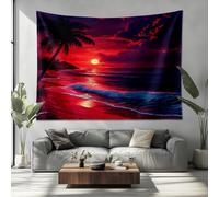 Tapiz de Pared Tapices de Tela Grandes Poliéster, Colores NeóN Artística Pared Tapiz para Colgar, Paisaje Del Amanecer en El OcéAno Tapices Decorativos para Dormitorio Sala de Estar 230x180cm
