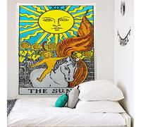 Tapiz De Pared, Vintage Tarot Coloreado Tapiz Para Colgar En La Pared, El Sol Vertical Rectangular Tejido Estampado De Art Decó De Salón Dormitorio