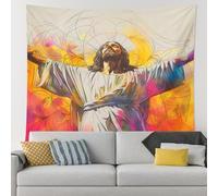 Tapiz de resurrección de Jesús, colorido colgante de pared religioso decorativo para Pascua, tapices de arte espiritual para sala de estar, dormitorio, 40 x 60 pulgadas