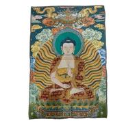 Tapiz de Seda Bordado Tibetano Thangka Budismo Buda Asiento Colgante de Pared para decoración del hogar