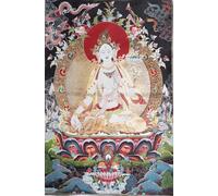 Tapiz de Seda Bordado Tibetano Thangka Budismo dragón Kwan-Yin Tara Tangka Fengshui Colgante de Pared para decoración del hogar