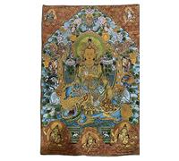 Tapiz de Seda Bordado Tibetano Thangka Budismo Manjusri Bodhisattva Guanyin Tangka Thangka Mural Colgante de Pared para decoración del hogar