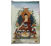 Tapiz de Seda Bordado Tibetano Thangka Budismo Medicina Buda Tangka Fengshui para Colgar en la Pared para decoración del hogar (36 * 24 Pulgadas)