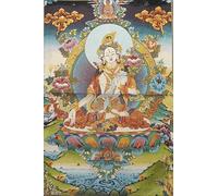 Tapiz de Seda Bordado Tibetano Thangka Budismo Usnisa-sitapatra Tara Tangka Fengshui Colgante de Pared para decoración del hogar