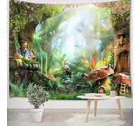 Tapiz de setas de bosque fantástico con decoración de País de las Maravillas Encantado para la habitación de niñas, tamaños personalizables en