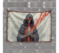 Tapiz decorativo para habitación de niños, adolescente, Fiery Reaper: La hoja de la muerte, para hombre, cueva estética, 75 x 100 cm