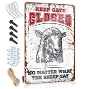 Tapiz decorativo para pared, letrero de estaño personalizado, resistente a la decoloración, mantiene la puerta cerrada sin importar lo que digan las ovejas para la cocina del hogar, decoración vintage
