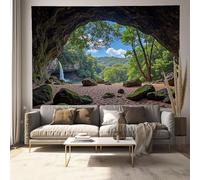 Tapiz Del Dormitorio Cueva De La Selva Tropical Paisaje Natural Suave Ligero Para Interiores Exteriores Verde Esmeralda Colgante De Pared Arte De Pared Manta De Playa Paños De Picnic 230X180Cm