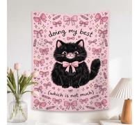 Tapiz divertido con cita de gato, 76,2 x 101,6 cm
