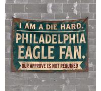 Tapiz divertido con texto en inglés "I Am A Die Hard Philadelphia Eagles Fan". Tapiz decorativo para dormitorio, bar al aire libre (100 x 150 cm)