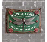 Tapiz divertido What If I Fall? Oh But My Darling, What If You Fly? Tapiz divertido para decoración de bar y cueva de hombres (75 x 100 cm)