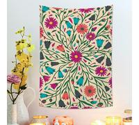 Tapiz floral de melocotón, colorido patrón de flores bohemias para colgar en la pared, tapices decorativos para sala de estar, dormitorio, decoración del hogar, 76 x 101 cm