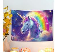 Tapiz mágico de arco iris, fantasía colorida para colgar en la pared, decoración estética para dormitorio, sala de estar, dormitorio, tapices mágicos para habitación de niños, 101 x 76 cm
