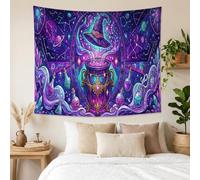 Tapiz mágico de brujería con temática de caldero de Halloween, 152 x 127 cm