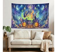 Tapiz mágico de caldero de mago para Halloween, 152 x 101 cm