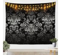 Tapiz Mural Damasco gótico antiguo vintage con Flores Tapiz De Pared L | HabitacióN Caída ligera Colcha Fácil de colgar PañO Sala De Estar Oficina