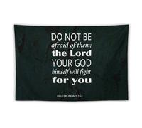 Tapiz para colgar en la pared con texto en inglés «Do Not Be Afraid of Them; The Lord Your God Himself Will Fight for You» para colgar en la pared del hogar, cita motivacional, decoración del hogar