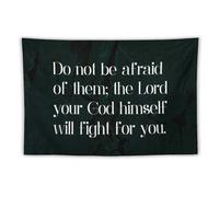 Tapiz para colgar en la pared con texto en inglés «Do Not Be Afraid of Them; The Lord Your God Himself Will Fight for You» para colgar en la pared del hogar, cita motivacional, decoración del hogar