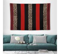 Tapiz para colgar en la pared, decoración estética pequeña para dormitorio, dormitorio, sala de estar, 70 x 100 cm, multicolor, marrón, naranja, rojo, negro, moderno estampado de leopardo, patrón de