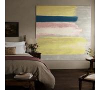 Tapiz para colgar en la pared, decoración estética pequeña para dormitorio, dormitorio, sala de estar, 70 x 100 cm, abstracto, moderno, beige, azul, rosa, gris