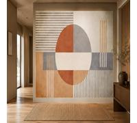 Tapiz para colgar en la pared, decoración estética pequeña para dormitorio, dormitorio, salón, 70 x 100 cm, moderno, geométrico, rojo abstracto, crema, gris, blanco