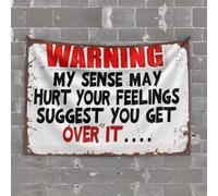 Tapiz para pared con texto en inglés "My Sense May Hurt Your Feelings Suggest You Get Over It... Tapiz grande para decoración estética de habitación (75 x 100 cm)