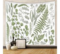 Tapiz Pared 130X150Cm Hojas Verdes Decoración Papel Pintado Lienzo Tapiz De Pared,Decoración De Pared Dormitorio,Ideal Como Manta De Tapiz