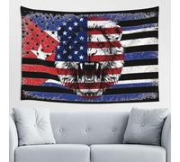 Tapiz Pared Bandera De Cuba Bandera Del Estado De Cuba Bandera De América Cabeza De León Rey Art Poster Estética Tapiz De Pared Multiuso Tapestry Para Casa Estar Apartamento M