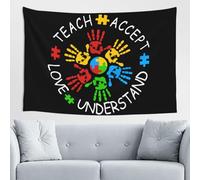 Tapiz Pared Enseñar Aceptar Entender Amar Autismo Tapestry Multiuso Tapestries Arte Tapiz De Pared Para Estar Apartamento Dormitorio S