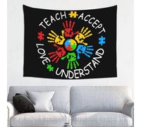 Tapiz Pared Enseñar Aceptar Entender Amar Autismo Tapices Estético Tapiz De Pared Arte Tapestry Para Dormitorio Estardormitorio Apartamento L