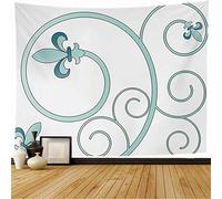 Tapiz Pared Espiral De Filigrana, Flor, Elementos De Curva Editables, Remate Botánico, Símbolo De Moda, Espiral, Naturaleza Tapiz De Pared Arte Art Poster Estética Para Apartamento Casa L