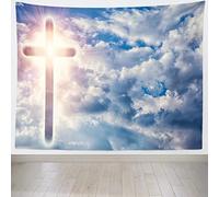 Tapiz Pared Fondo De Fotografía De Tela Cruzada Con Luz, Evangelio, Mural Religioso, Jesús Tapestry Decoración Tapices Arte Para Estardormitorio Dormitorio L