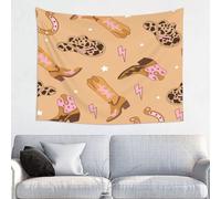 Tapiz Pared Patrón De Sombrero De Botas Vaqueras Retro Tapestries Estético Tapestry Multiuso Tapices Para Apartamento Dormitorio Estar S