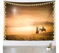 Tapiz Pared Silueta De María Embarazada Y José Estrella Sagrada Nochebuena Multiuso Art Poster Estética Para Estar Dormitorio S