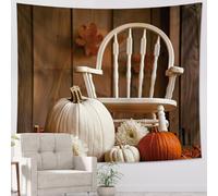 Tapiz rústico de cosecha de otoño, calabaza y flores de otoño, decorativo para colgar en la pared, tapices de temporada acogedores para sala de estar, dormitorio, decoración del hogar, 101 x 152 cm