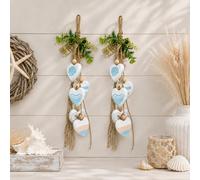 Tapiz rústico de madera con forma de corazón, decoración de pared, 5 corazones, D