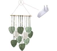 Tapiz Tejido Colgar Pared Macramé, Decoración Artística Bohemia Borlas Hojas Mandala, Diseño Bohemio Hecho a Mano, Adorno Colgante para Hogar, Sala Estar,Dormitorio,Guardería,Oficina,Apartamento,Verde