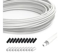 TAPKUA 10 Metros Funda Cable Cambio Bici Blanco, Ø4 mm Vaina de Repuesto con Tapas de Extremom, Alojamiento Cables para Bicicleta de Montaña Carretera