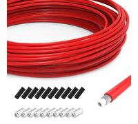 TAPKUA 10 Metros Funda Cable Cambio Bici Roja, Ø4 mm Vaina de Repuesto con Tapas de Extremom, Alojamiento Cables para Bicicleta de Montaña Carretera