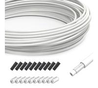 TAPKUA 10 Metros Funda Cable Freno Bici Blanco, Ø5 mm Vaina de Repuesto con Tapas de Extremom, Alojamiento Cables para Bicicleta de Montaña Carretera