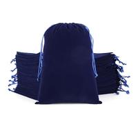 Tapleap Bolsa azul de terciopelo con cordón para corona, bolsa azul de 7 x 10 pulgadas para tarjetas de tarot, o envolver regalo del 4 de julio, juguetes, joyas, pulseras (50 piezas)