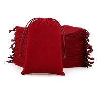 Tapleap Bolsa de dados de tela de terciopelo con cordón, monedero rojo vino, bolsa de 4 x 6 pulgadas para envolver regalos del 4 de julio, pequeñas joyas, piedras, pulseras (50 piezas)