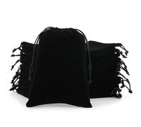 Tapleap Bolsa de tela de terciopelo con cordón, bolsas negras de 5 x 7 pulgadas para joyas, envolver regalos, pulseras (50 piezas)