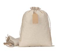 Tapleap Bolsas de arpillera con cordón, 12 x 16 pulgadas (lote de 10) bolsas de arpillera con cuerda y etiquetas para envolver regalos del día de Acción de Gracias, cumpleaños, boda, fiesta de