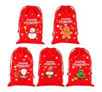 Tapleap Bolsas de Navidad de terciopelo con cordón, 4 x 6 pulgadas (lote de 50) para envolver recuerdos de fiesta o regalos