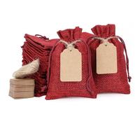 Tapleap Bolsas de regalo de arpillera con cordón, 50 bolsas de 3 x 4 para niños, regalos de Halloween, cumpleaños, pequeñas empresas, iglesia, reunión, jabón, joyas, cruz de madera