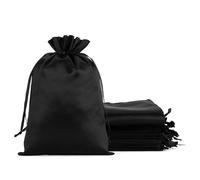Tapleap Bolsas de tela de satén negro de 6 x 9 pulgadas, para envolver regalos de Año Nuevo, cumpleaños, bodas o fiestas de baby shower, bolsas de joyería, 30 por paquete